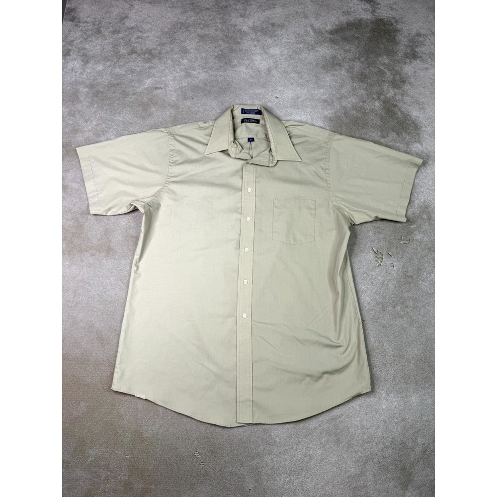 Puritan Dress Shirt Mens 16.5 Beige Cotton Blend Wrinkle Free Business Formal